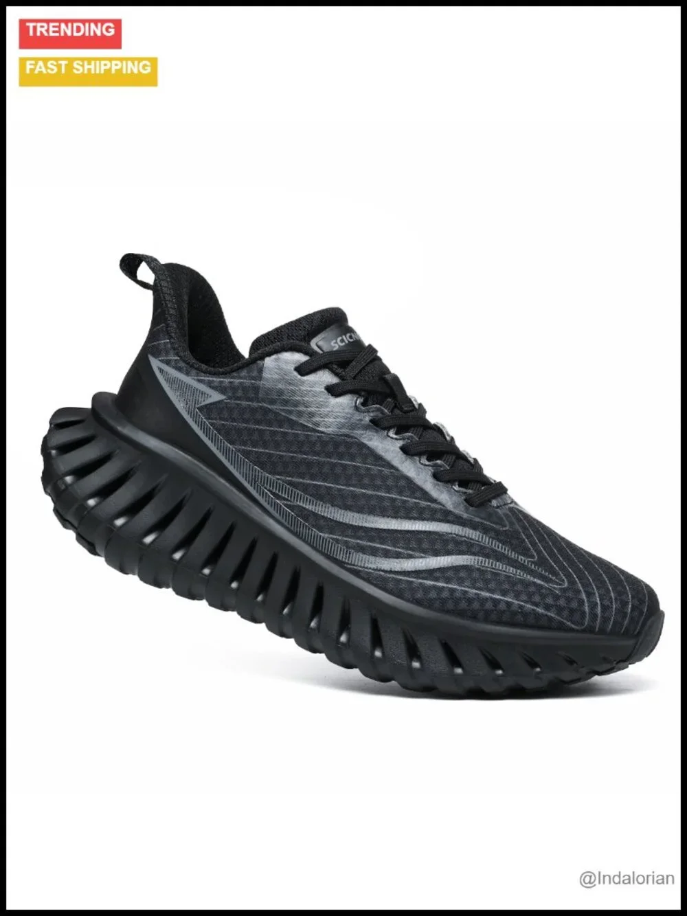 Men's Hollow Sole Running Shoes Breathable Mesh Lace-Up Athletic Sneakers Shock